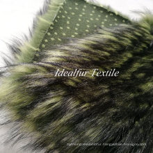 Green Jacquard Imitation Fox Fake Fur Faux Fur